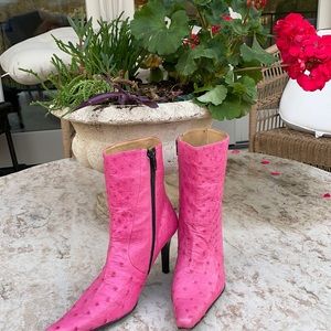 Ostrich pink boots